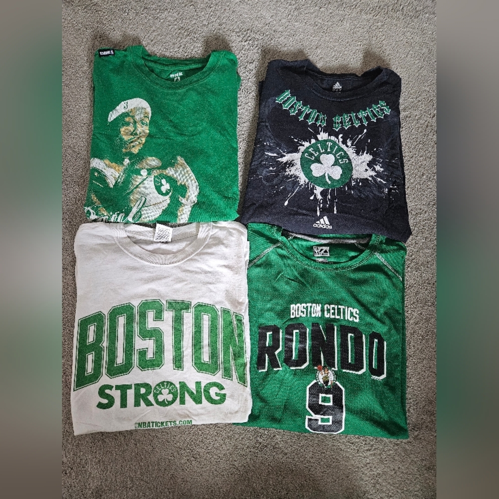 Boston Celtics Green and Black And White T-Shirts